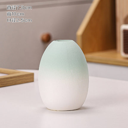 Gradient Macaron Ceramic Vase | Pastel Mini Decorative Vase
