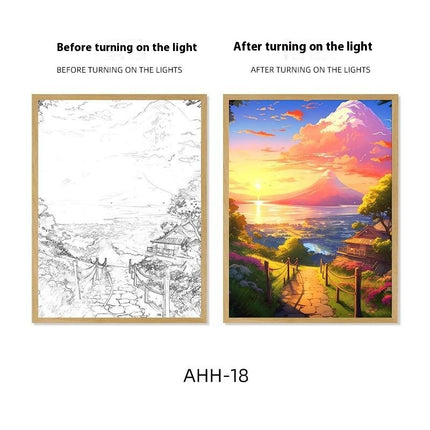 Decorative Painting Small Night Lamp Creative Photo Frame Table Decoration