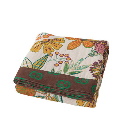 Cotton Gauze Blanket | Floral Lightweight Summer Quilt