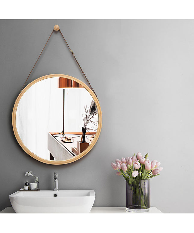 Traceless Bamboo Round Wall Mirror — Small or Large