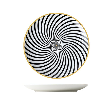 Creative Ceramic Dinner Plates | Modern Gold Rim Tableware
