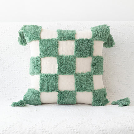 Handwoven Tufted Cushion Cover | Colourful Modern Pillow 45x45