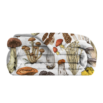 Mushroom Fleece Blanket | Soft Flannel Throw for Sofa & Bed