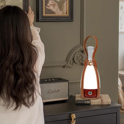 Portable Wine Decanter Lamp – LED Touch Dimming Light with Optional Leather Strap (8 Base Colours)