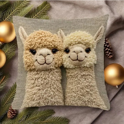 Llama Cushion Cover | Embroidered Throw Pillow