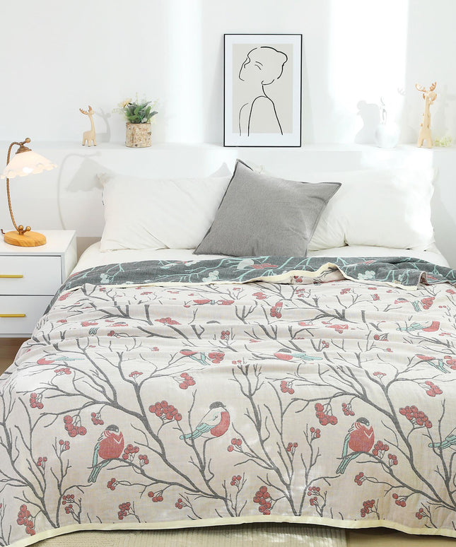 Cotton Gauze Blanket | Hawthorn Floral Summer Quilt