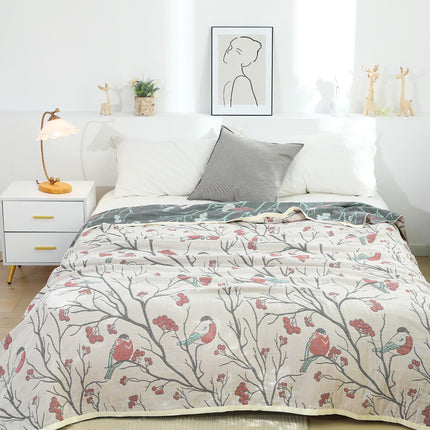 Cotton Gauze Blanket | Hawthorn Floral Summer Quilt