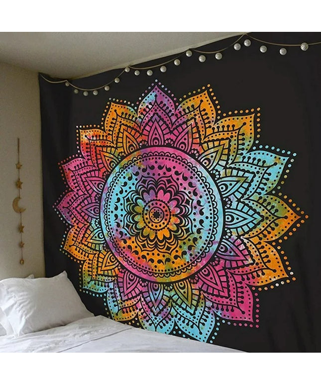 Boho Mandala Wall Tapestry | Colourful Wall Hanging Blanket
