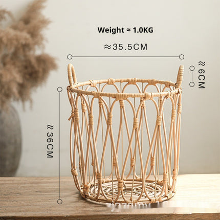 Rattan Laundry Basket Open Weave Woven Storage Basket