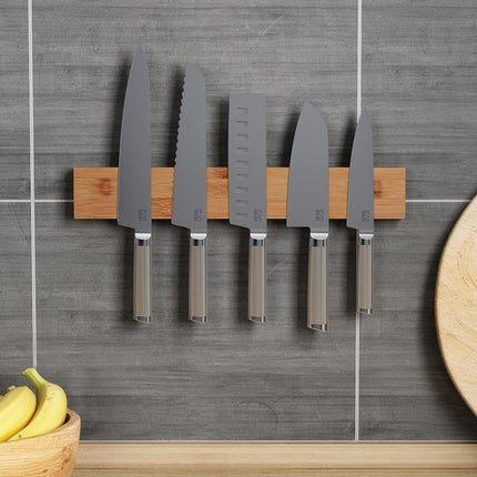 Wall-Mounted Magnetic Knife & Utensil Holder – Bamboo