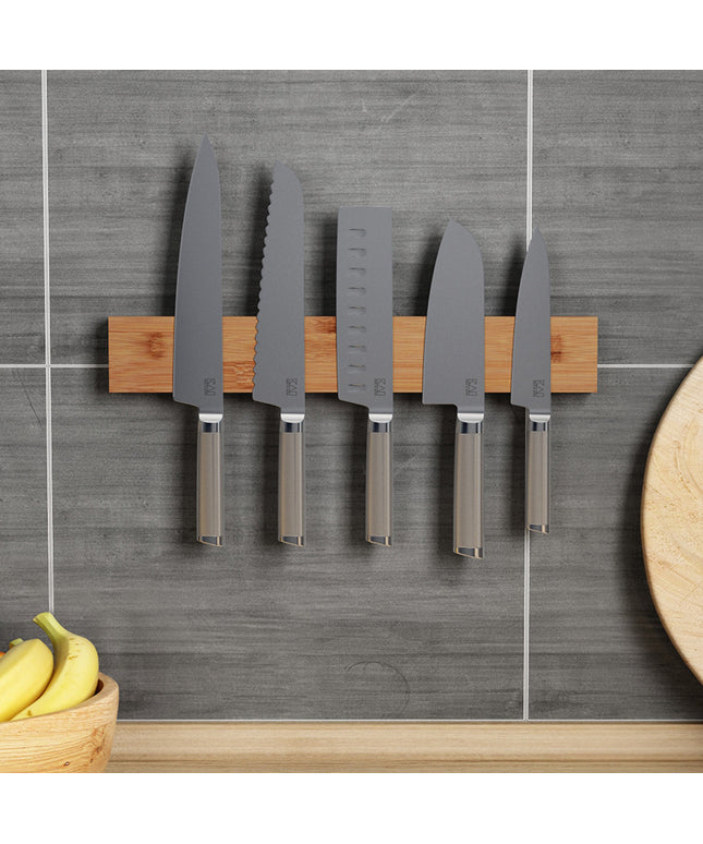 Wall-Mounted Magnetic Knife & Utensil Holder – Bamboo