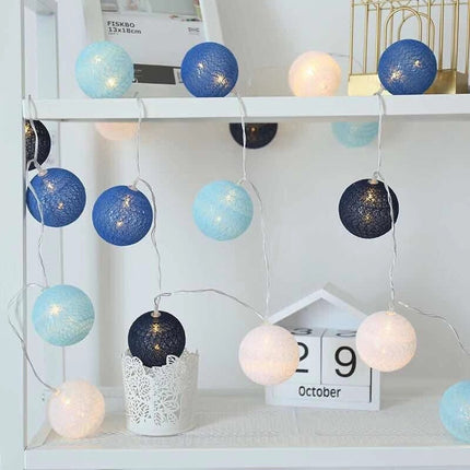 Cotton Ball String Lights – Colourful Festival Decoration (Battery or USB) | Ikeame