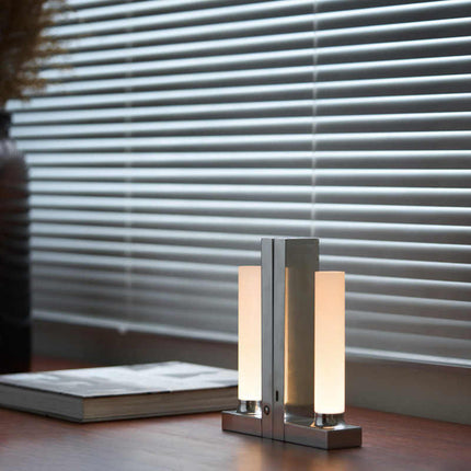 Luxury Bookend Lamp – Polished Aluminium LED Lighting | Ikeame