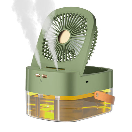Humidifying Spray Fan – Mini Air Cooler with Remote & USB Recharge