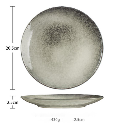 Retro Ceramic Tableware Set | Kiln Glaze Plates & Bowls