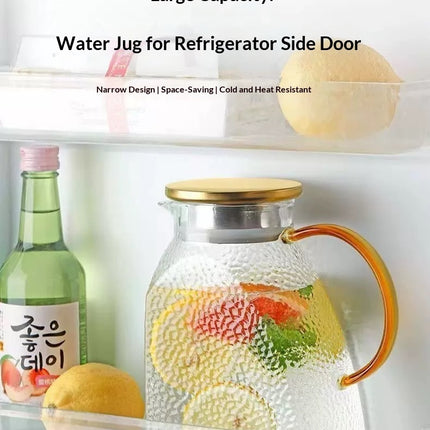 Simple High-Capacity Borosilicate Glass Cold Water Pitcher For Home Use