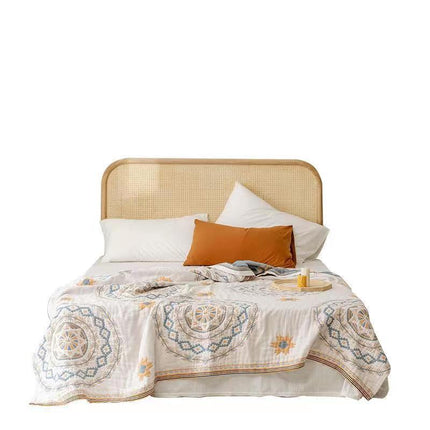 Cotton Mandala Blanket | Cream Minimalist Throw
