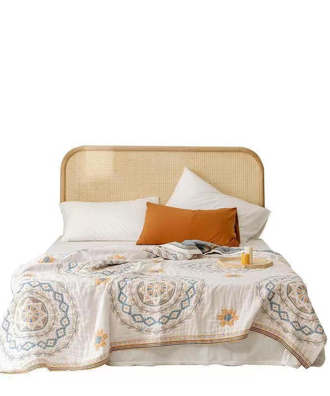 Cotton Mandala Blanket | Cream Minimalist Throw