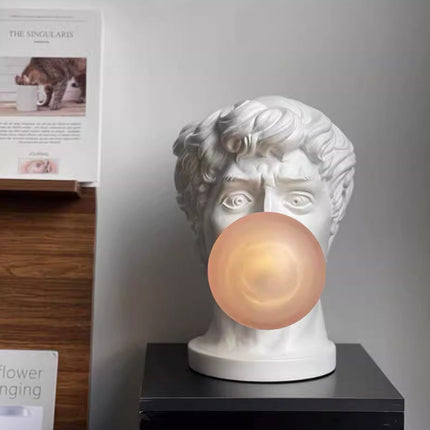 Luxury Sculpture Bust Bubble Gum Lamp – Plug-In or Rechargeable LED