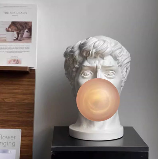 Luxury Sculpture Bust Bubble Gum Lamp – Plug-In or Rechargeable LED