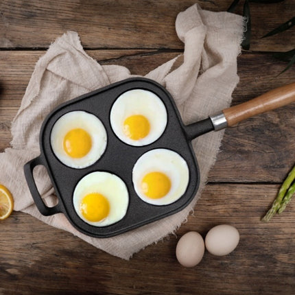 Breakfast Frying Pan – Cast Iron Non-Stick | 4-Compartment Square Pan