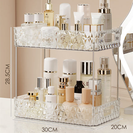 Luxury Bathroom Trolley Storage Rack – Transparent Diamond Design | Ikeame
