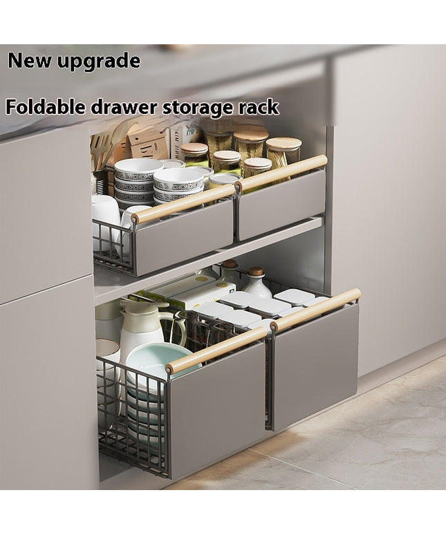 Multifunctional Foldable Extendable Pull Out Storage Basket – Adjustable Organiser