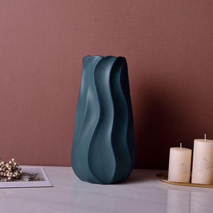 Ceramic Ripple Vase | Modern Coloured Decorative Vase