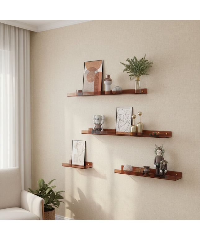 Transparent Colourful Storage Shelf – Punch-Free Organiser | Ikeame
