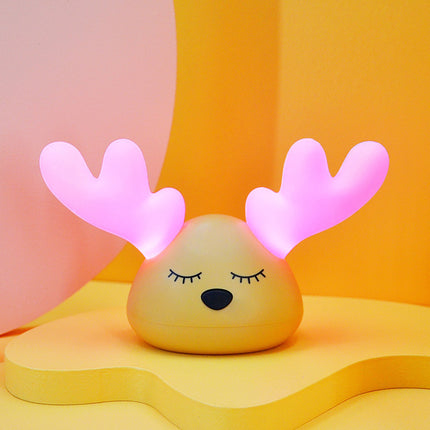 Deer Antlers LED Night Light – Rechargeable Silicone | Colour-Changing