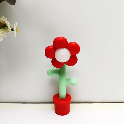 Mini Sunflower Table Lamp – Cute Decorative Light (Pink, Blue, or Red)