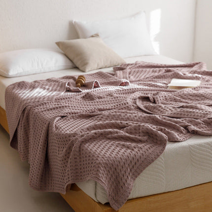 Waffle cotton yarn air conditioner summer cooling duvet solid color dormitory comforter – Trendy & Practical for Daily Living