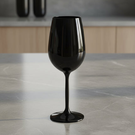 Black Crystal Wine Glasses 🖤 – 2 Sizes + Champagne Flute