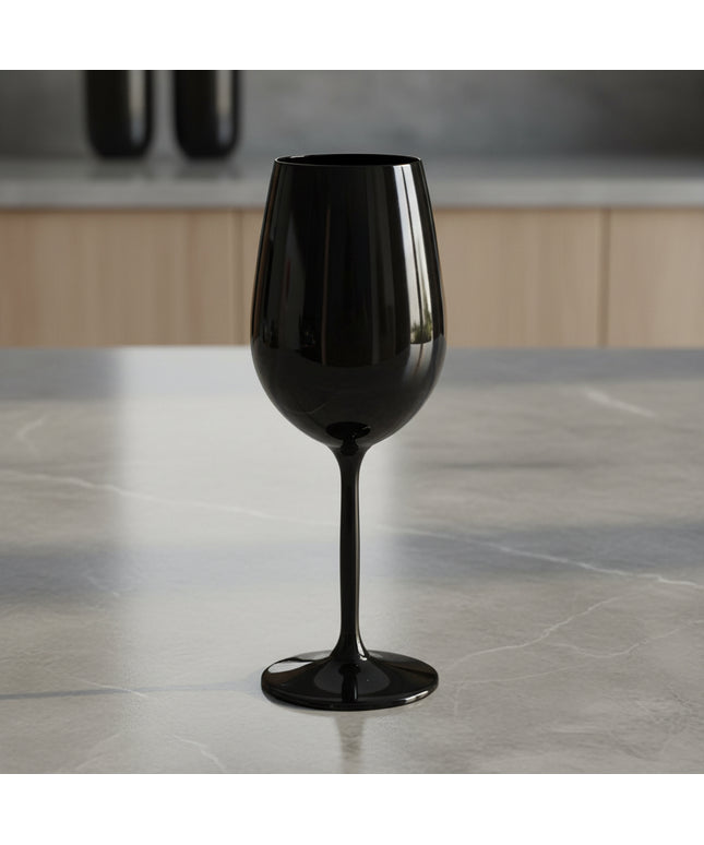 Black Crystal Wine Glasses 🖤 – 2 Sizes + Champagne Flute