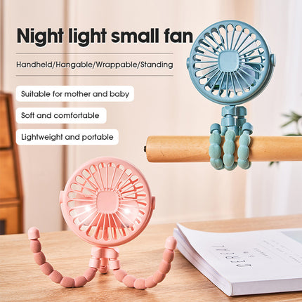 Multi-Functional Mini Fan – USB Rechargeable with Flexible Tripod Legs