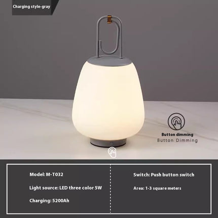 Nordic Rechargeable Table Lamp – Modern Lantern Light | Ikeame