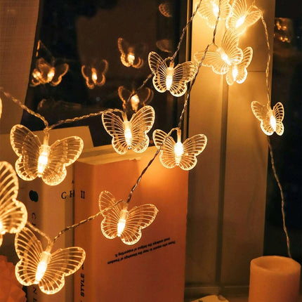Butterfly or Dragonfly LED String Lights – 3m Warm White, 20 Lights, 2 Modes