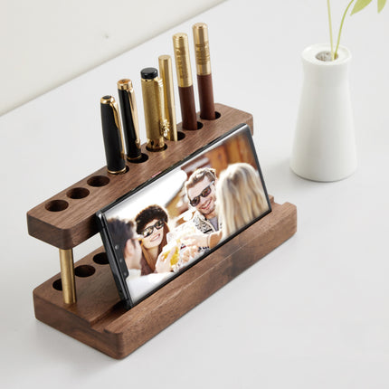 Luxury Wooden Pen & Phone Holder – Multifunctional Desk Organiser