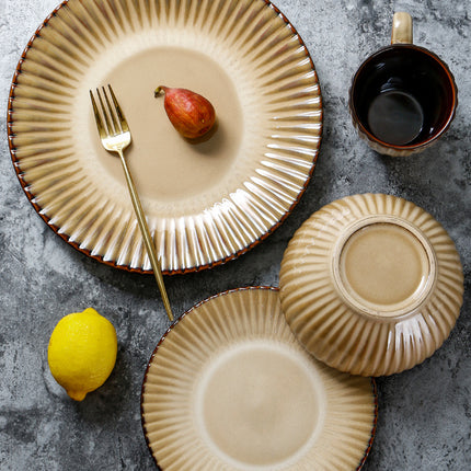 Yellow Ridgeline Ceramic Plates & Bowls 🌞 – Plates and Bowls