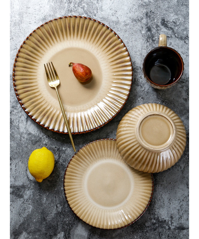 Yellow Ridgeline Ceramic Plates & Bowls 🌞 – Plates and Bowls