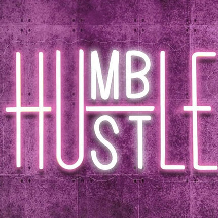 Motivational Neon Sign | Hustle & Don’t Quit LED Light