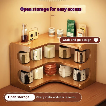 Desktop Storage Rack 3 Layer Corner Organiser Shelf