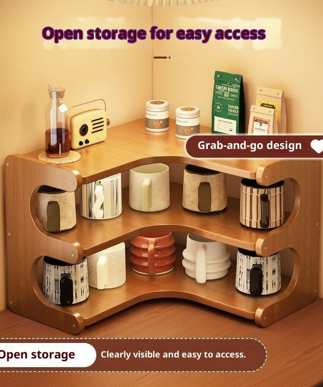 Desktop Storage Rack 3 Layer Corner Organiser Shelf