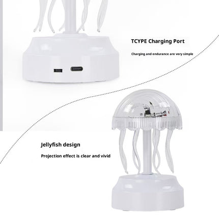 Jellyfish Atmosphere Night Light | Rotating Mood Projector Lamp