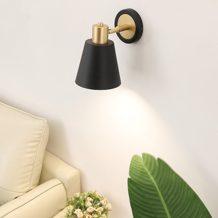 Nordic Style Black & Gold Wall Light – 4 Shade Designs | LED Iron Lamp