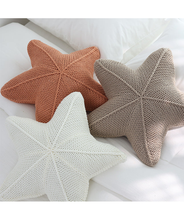 Starfish Shaped Hand-Knitted Cushion
