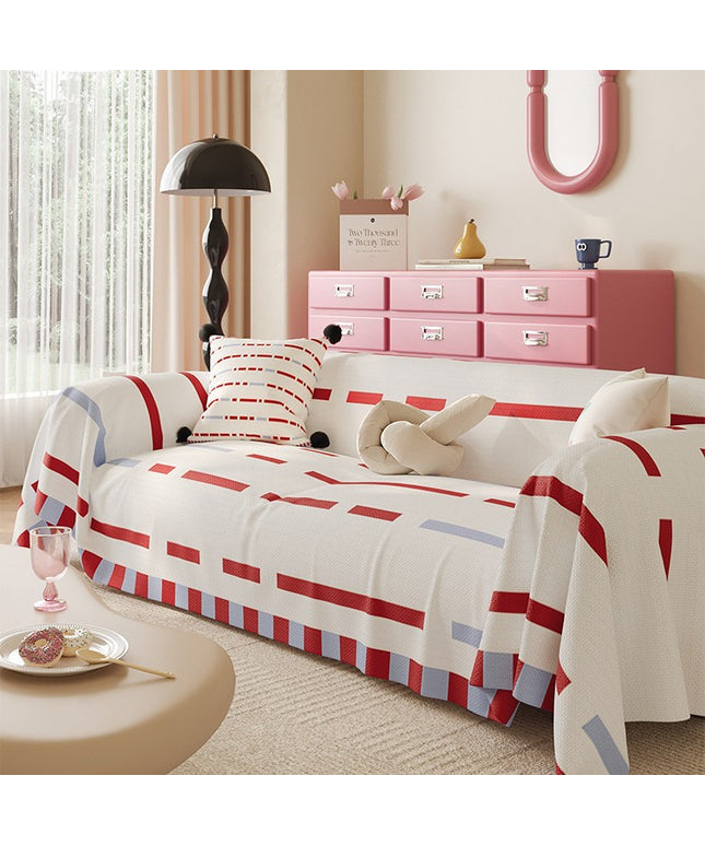 Striped Sofa Cover | Colourful Couch Throw Blanket