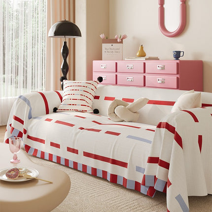 Striped Sofa Cover | Colourful Couch Throw Blanket