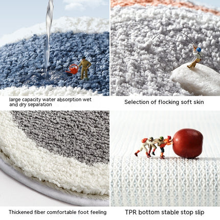 Cloud-Shaped Absorbent Bathroom Mat — Blue or Grey (45 × 75 cm)