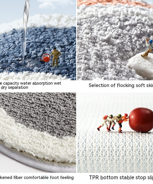 Cloud-Shaped Absorbent Bathroom Mat — Blue or Grey (45 × 75 cm)